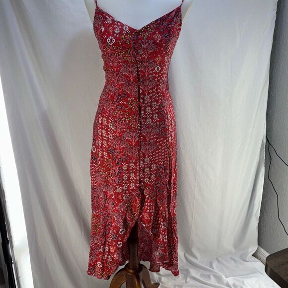 Abel the Label red bandana Lola Jaase high low dress anthropologie - Picture 4 of 14